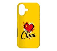 Carcasa para iPhone 17 Recuerdo de Viaje de Negocios con la Bandera de Vacaciones en Forma de corazón de «Me Encanta China