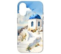 Carcasa para iPhone 17 Recuerdos de la Isla Griega Impresionante Arte de Acuarela de Santorini