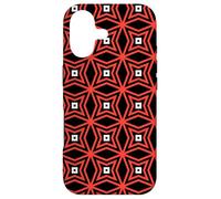 Carcasa para iPhone 17 Red Black Poinsettia Gothic Star Kaleidoscope Pattern