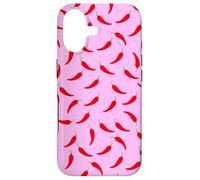 Carcasa para iPhone 17 Red Chili Pepper Spicy Pink Pattern Fun Estética Food Art