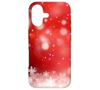 Carcasa para iPhone 17 Red Christmas Snowflake Winter Holiday Bokeh Phone Design