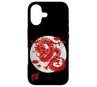 Carcasa para iPhone 17 Red Dragon White Rising Sun Chinese Strength Symbol