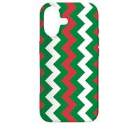 Carcasa para iPhone 17 Red Green White Italy Tricolor Zigzag Tuscan Stripe Pattern