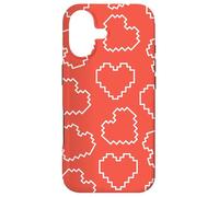 Carcasa para iPhone 17 Red Pixel Heart Pattern Love 8bit Retro Gamer