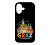Carcasa para iPhone 17 Regalo de Recuerdo de Viaje de Graz Austria Dibujado a Mano