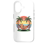 Carcasa para iPhone 17 Relaxing Capybara, Sunset, Palm Tree, Summer capy Vacation