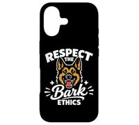 Carcasa para iPhone 17 Respect The Bark Ethics, Humor del Pastor alemán