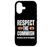Carcasa para iPhone 17 Respect The Commish Funny Fantasy Football Commissioner