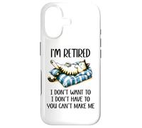 Carcasa para iPhone 17 Retirement Cat Coffee Not My Problem Im Retired Dont Have To