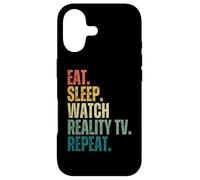Carcasa para iPhone 17 Retro Eat Sleep, mira Reality TV Repeat, Divertido fanático de los Reality Shows
