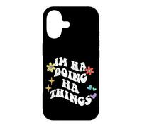 Carcasa para iPhone 17 Retro Groovy Im Ha Doing Ha Things Funny Día de la Madre