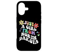 Carcasa para iPhone 17 Retro Groovy Just A Girl from North Dakota Día de la Madre 2023