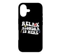 Carcasa para iPhone 17 Retro Groovy Relax Alondra Is Here Funny Nombre del Día de la Madre