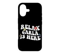 Carcasa para iPhone 17 Retro Groovy Relax Carla Is Here Funny Nombre del Día de la Madre