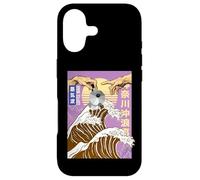 Carcasa para iPhone 17 Retro Otaku Vaporwave Kanji Michelangelo Japón Wave café