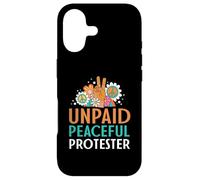 Carcasa para iPhone 17 Retro Peace Sign Flowers Groovy Unpaid Peaceful Protester