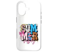 Carcasa para iPhone 17 Retro Summer Vibes Floral Vaca Estampado Leopardo Dot