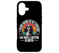 Carcasa para iPhone 17 Retro Work Hard Better Life Tri Color Cavalier Dog Mom