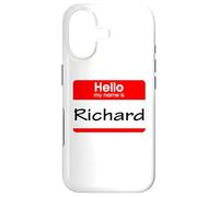 Carcasa para iPhone 17 Richard, Hola, me llamo Etiqueta, Insignia