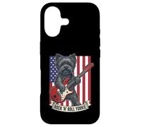 Carcasa para iPhone 17 Rock N Roll Yorkie Dog Playing Guitar USA Flag Puppy
