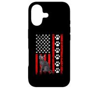 Carcasa para iPhone 17 Russian Blue Cat 4th of July Patriotic American Flag Paws
