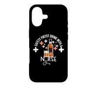 Carcasa para iPhone 17 Safety First Drink with A Nurse Funny Drink Wine Nurses