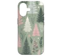 Carcasa para iPhone 17 Sage Green Cute Pink Christmas Tree Holiday Christmas Themed