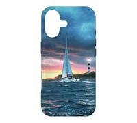 Carcasa para iPhone 17 Sailboat Lighthouse Nautical Ocean Sunset Coastal Art