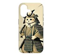 Carcasa para iPhone 17 Samurai Cat Warrior en Arte japonés Vintage para Amantes de los Gatos