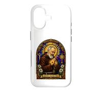 Carcasa para iPhone 17 San Padre Pío Católico Devocional Gótico Mosaico Icono Arte