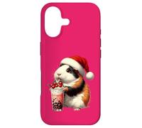 Carcasa para iPhone 17 Santa Hat Guinea Pig Bubble Tea Milk Guinea Pig Christmas