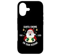 Carcasa para iPhone 17 Santa Sabe Que mentiste en tu currículum Divertido Navidad