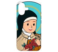 Carcasa para iPhone 17 Santa Teresa de Lisieux Niños Pequeña Flor Católica Santo Alma