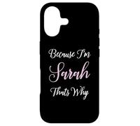 Carcasa para iPhone 17 Sarah Name Personalizado Mujeres Lindo Rosa Chica Regalo Personalizado