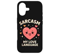Carcasa para iPhone 17 Sarcasmo My Love Language Funny Kawaii Heart Mujeres Hombres