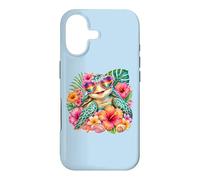 Carcasa para iPhone 17 Sea Turtle Hawaiian Flowers Vacation Beach Summer