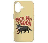 Carcasa para iPhone 17 See Ya Soon Dark Cat Meme Design Womens Girls
