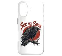 Carcasa para iPhone 17 See Ya Soon Raven Crow Red Moon Halloween Horror