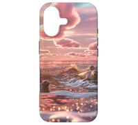 Carcasa para iPhone 17 Sellos Rosa Océano Atardecer Lindo Costero Escena Estética