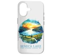 Carcasa para iPhone 17 Seneca Lake Sunset Vineyard Finger Lakes NY Arte nostálgico