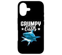 Carcasa para iPhone 17 Shark Grumpy Gills Angry Dad Father Funny Retro Película de TV