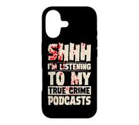 Carcasa para iPhone 17 Shhh Estoy Escuchando mis podcasts sobre crímenes Reales