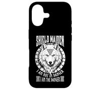 Carcasa para iPhone 17 Shield Maiden I Am The Danger White Wolf Viking Mujer Nórdico