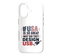Carcasa para iPhone 17 Si Estados Unidos es Tan Bueno, ¿por qué USB Retro Humor Coder Tech America?