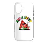 Carcasa para iPhone 17 Símbolo de la Paz con Forma de sandía Stay Juicy Chill, Estilo Retro y