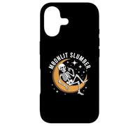 Carcasa para iPhone 17 Skeleton on Crescent Moon Spooky Gothic Stars Sky Art