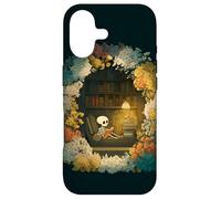 Carcasa para iPhone 17 Skeleton Reading Nook Floral Librarian Bookshelf Cozy Flower