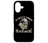 Carcasa para iPhone 17 Skull Skeleton Hustle Always Tired Never Broke Trabajador