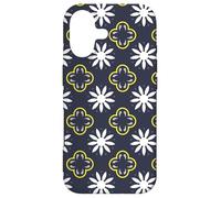 Carcasa para iPhone 17 Slate Gray White Yellow Midnight Blue Flower Moroccan Mosaic