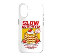 Carcasa para iPhone 17 Slow Sundays Pancake Breakfast Funny Illustration Graphic